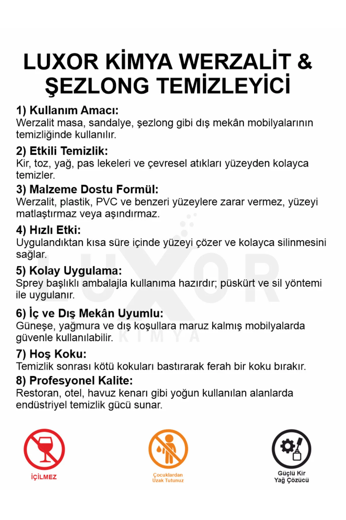Werzalit & Şezlong Temizleyici 1 LT görsel 2