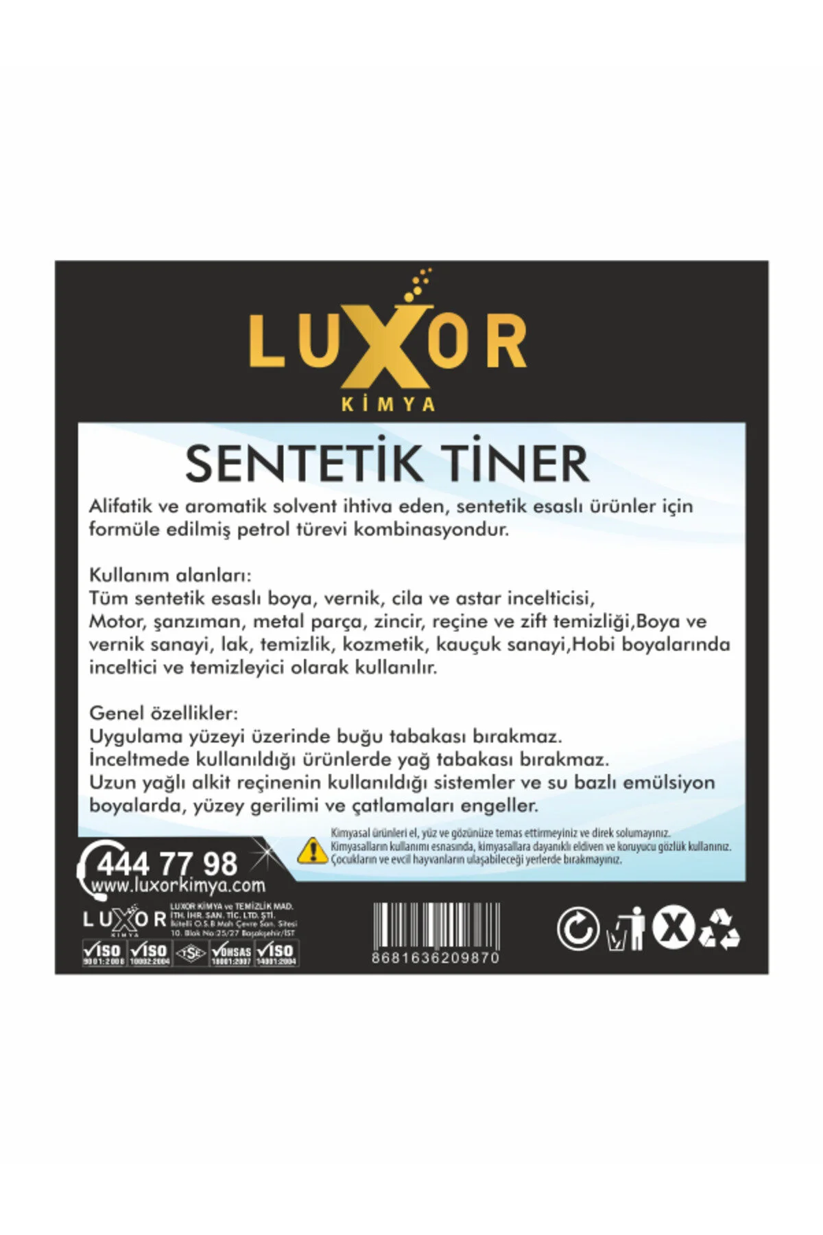 Sentetik Tiner 5 Litre görsel 2