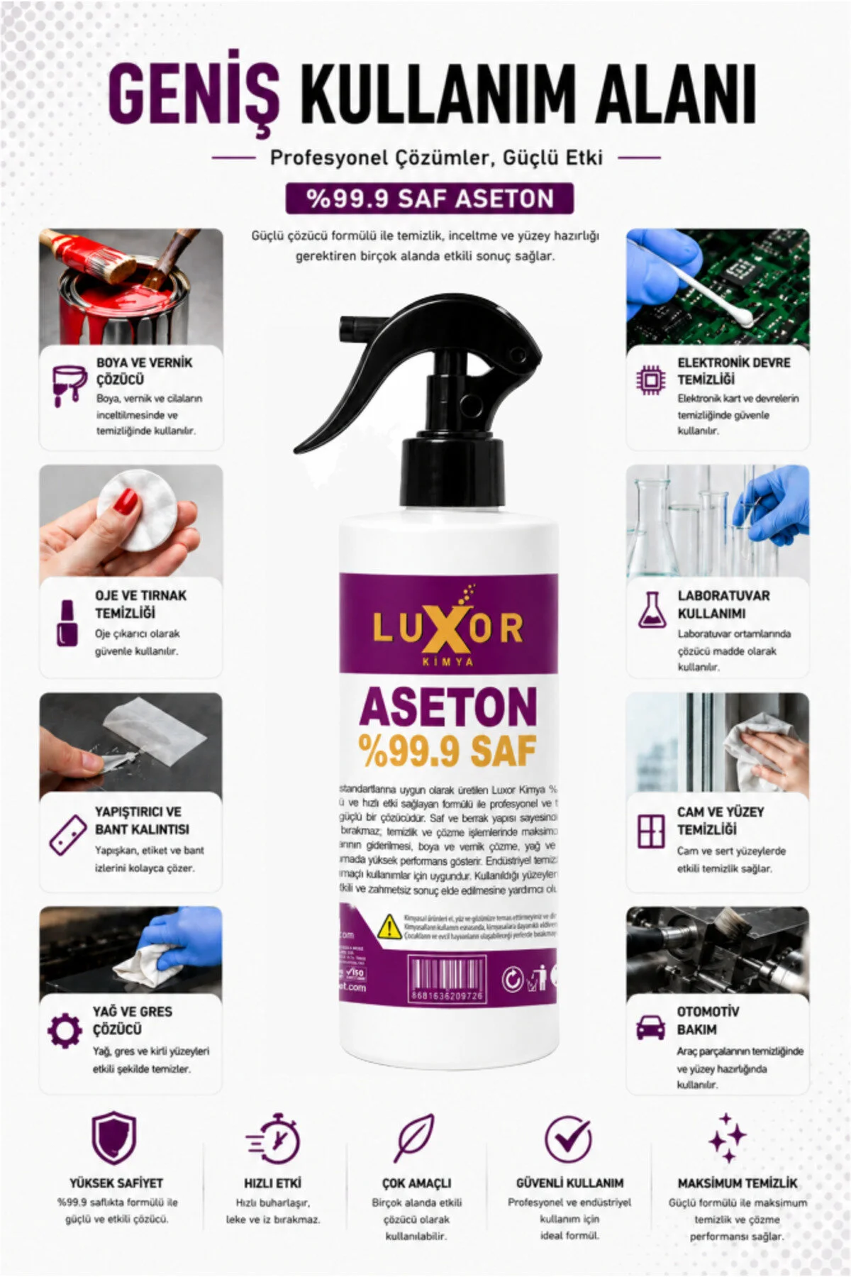 %99.9 Saf Aseton 200 Ml görsel 2