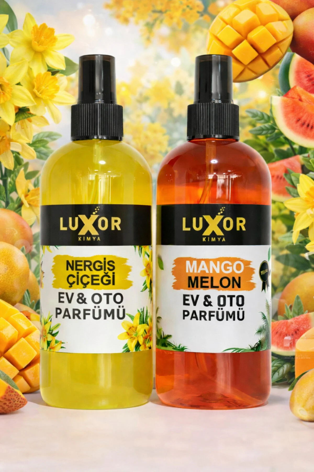 Mango Kavun & Nergis Çiçeği Oto Kokusu 400 ML x 2 Set Ev & Araç Sprey Parfüm görsel 2