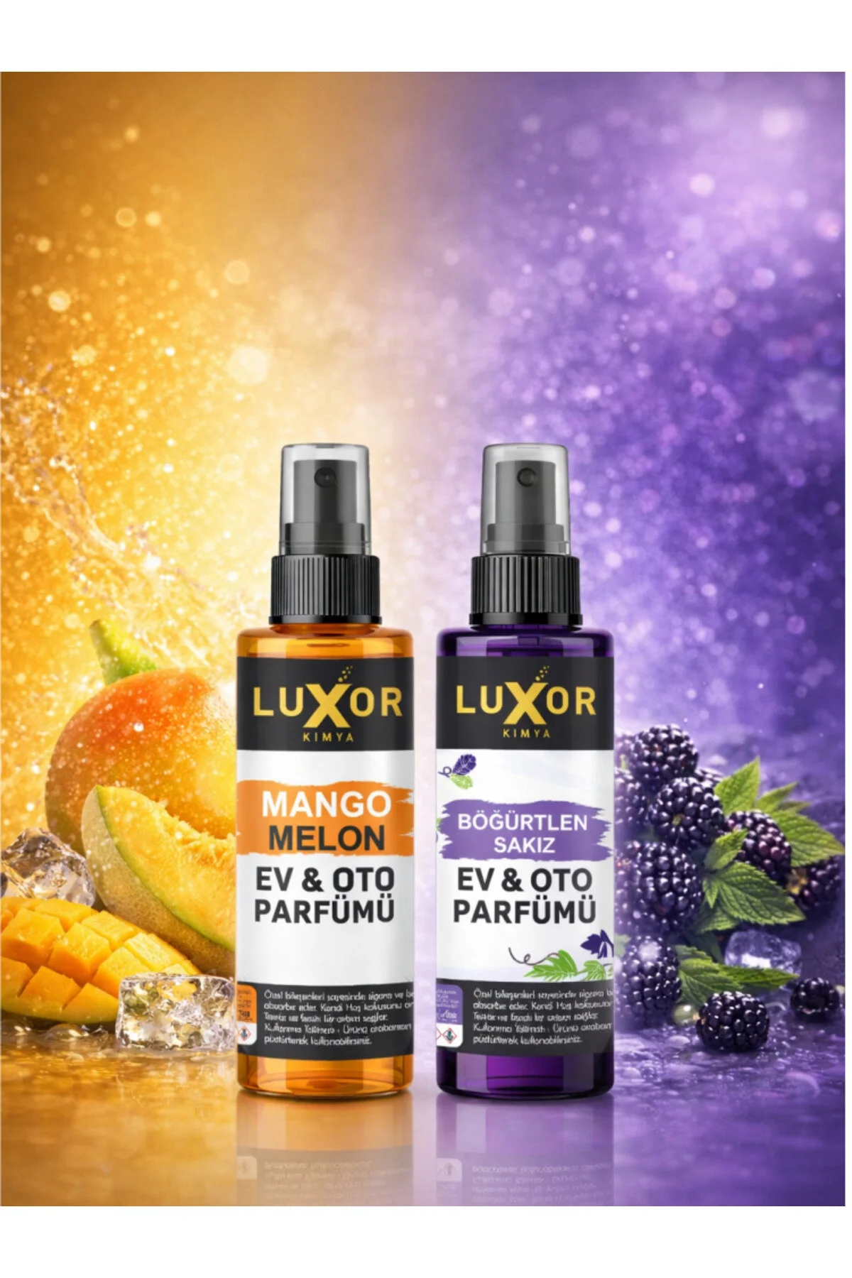 Oto Parfümü Mango Kavun & Böğürtlen Sakız 100 ML | Oto Kokusu | Araç Parfümü | Sprey Oto Kokusu