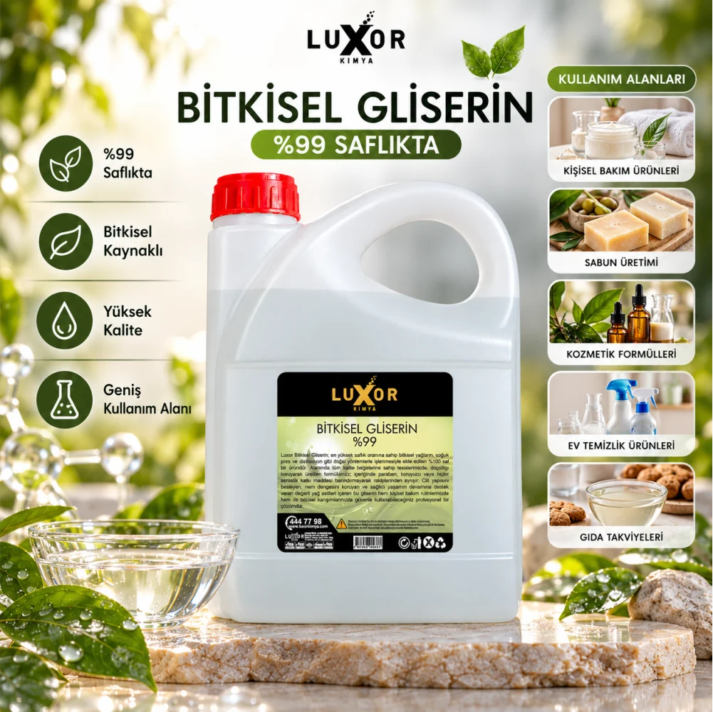Luxor Kimya Bitkisel Gliserin 4 Kg (Vegan glycerine) Nem Desteği görsel 3