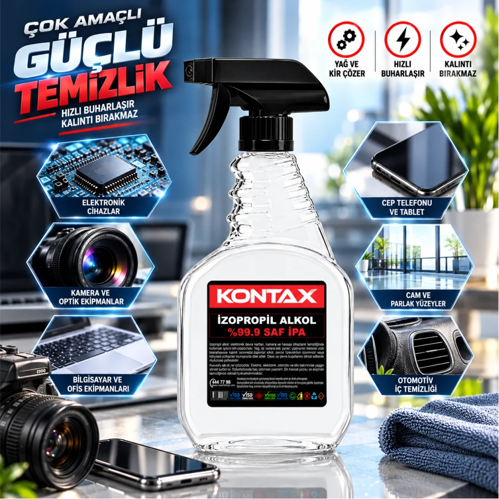 Kontax Spreyli SAF İPA %99,9 İZOPROPİL ALKOL 1 LT görsel 2