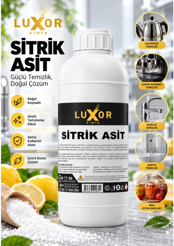 Luxor Kimya Sitrik Asit 1 Kg görsel 2